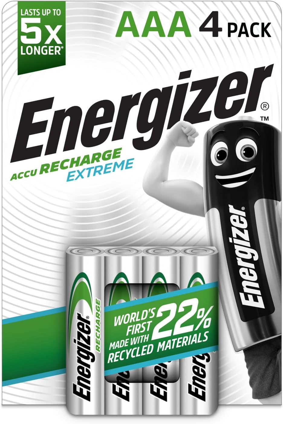 Energizer Rechargeable Battery AAA, Extreme Rechargeable, 4 Pack-0