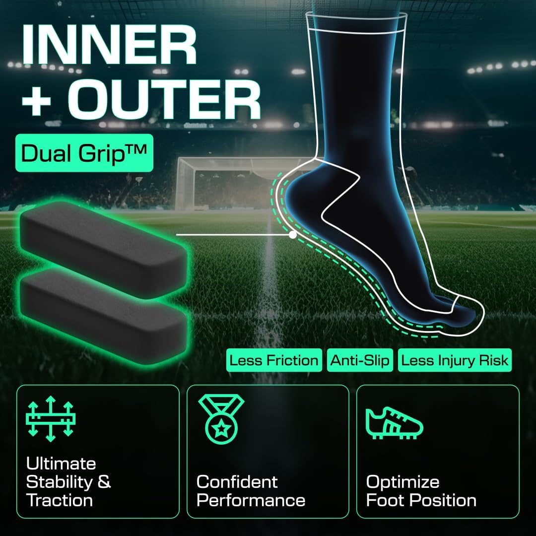 Lux Dual Grip Socks - Football Grip Socks for Men and Women. GripArray™ Engineered Performance & Comfort - Anti Slip Socks for Football-1