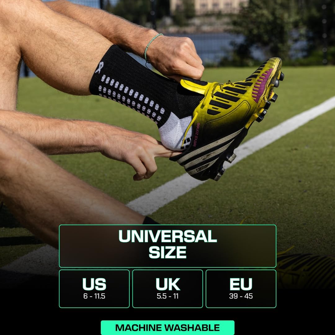 Lux Dual Grip Socks - Football Grip Socks for Men and Women. GripArray™ Engineered Performance & Comfort - Anti Slip Socks for Football-4