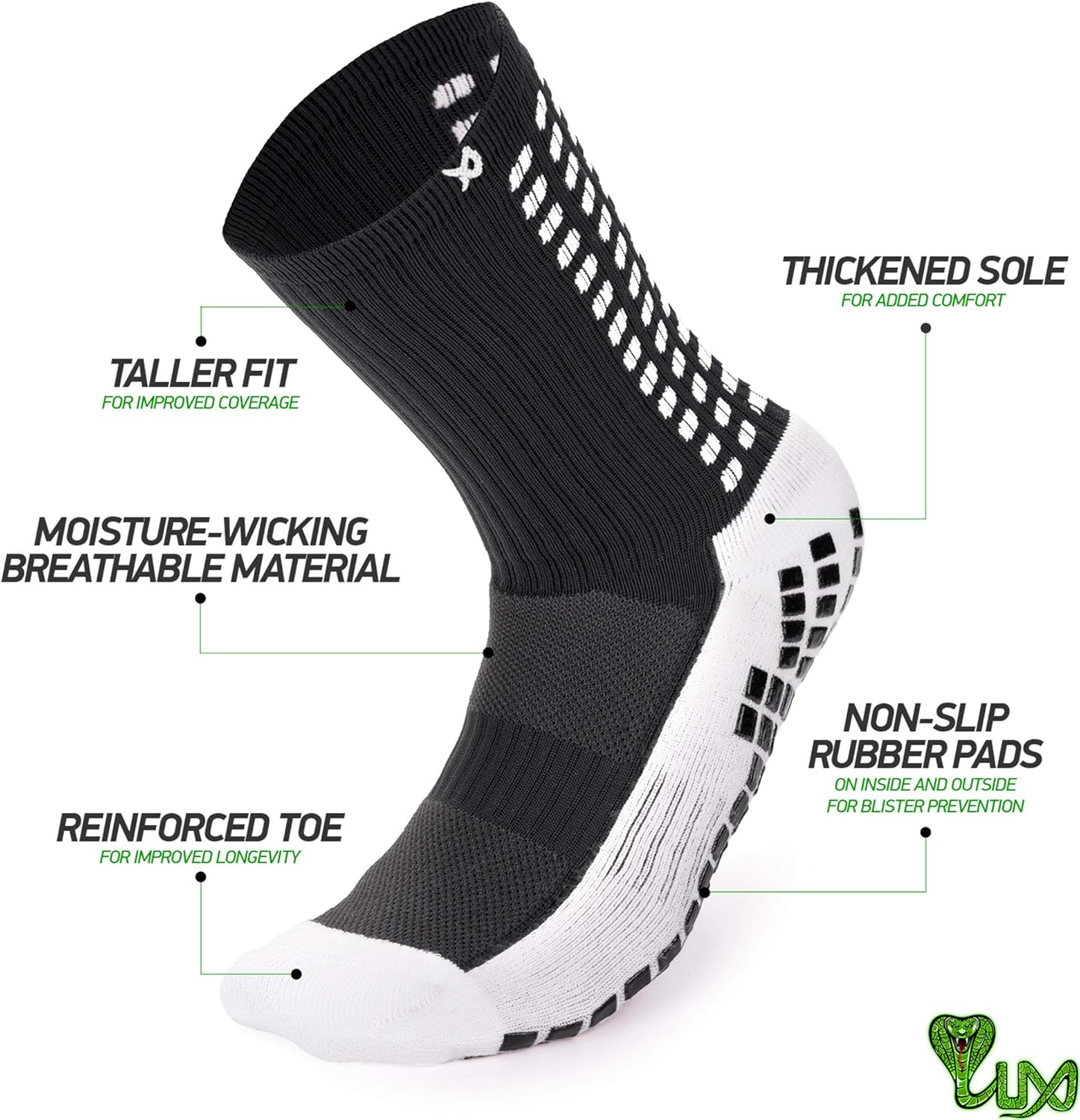 Lux Dual Grip Socks - Football Grip Socks for Men and Women. GripArray™ Engineered Performance & Comfort - Anti Slip Socks for Football-7