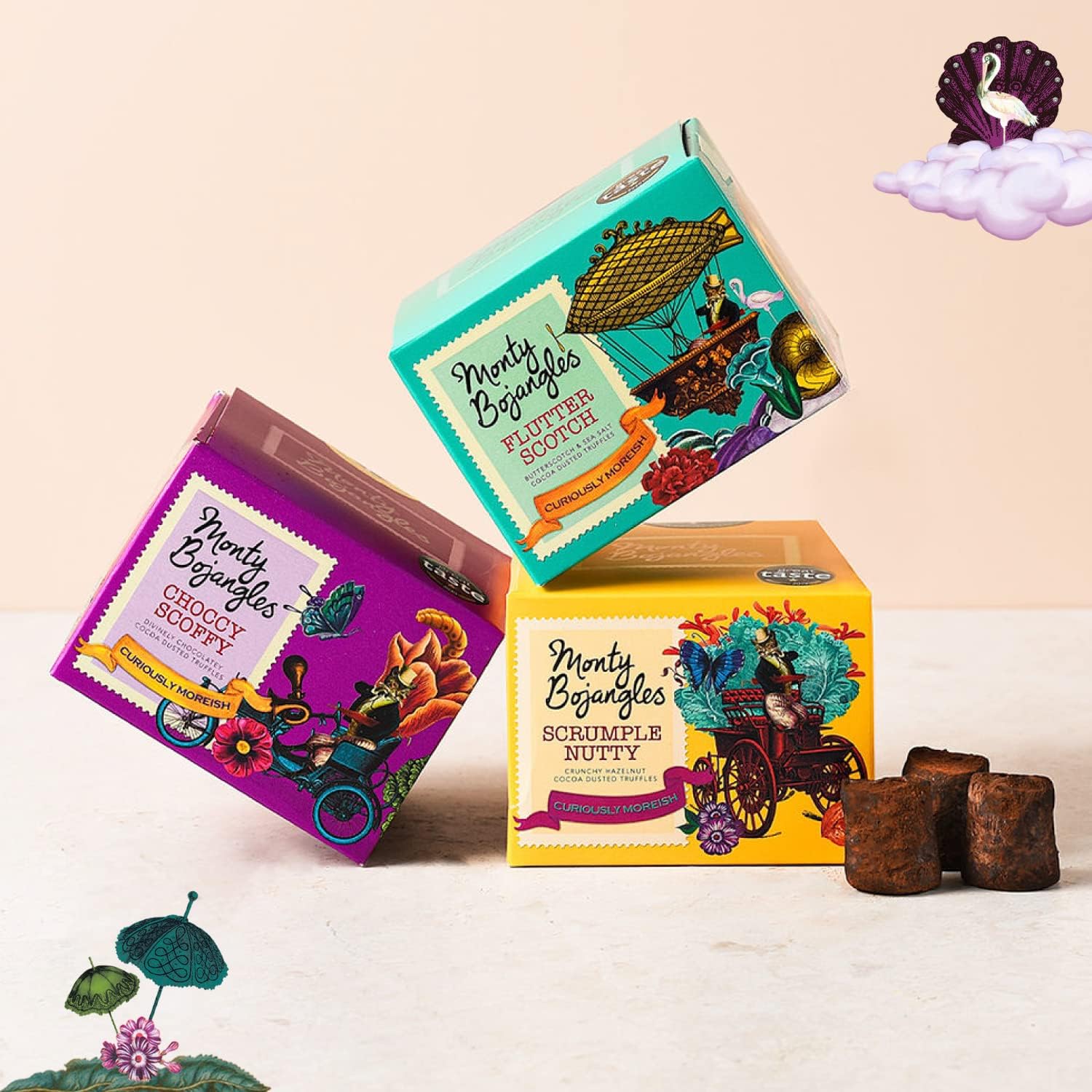 Monty Bojangles Taste Adventure Cocoa Dusted Chocolate Truffles (315g) 6 Flavours, Award Winning Truffles, Beautiful Gift Box, Perfect Chocolate Gift-4