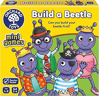 Orchard Toys Build A Beetle Mini Game, A Fun Colour And Matching Game, Perfect for Children Age 4-8, Kids Game, Party Gift, Educational Toy, Ideal Stocking Filler