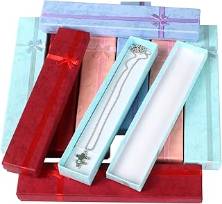 TRIXES 10 x Elegant Luxury Long Rectangular Necklace Bracelet Gift Boxes for Jewellery Presentation