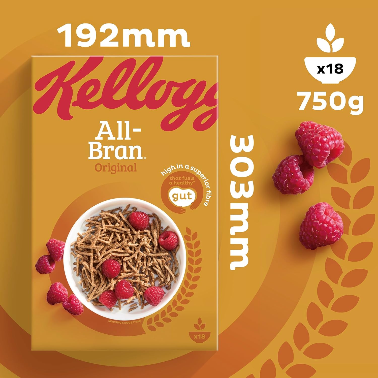 Kellogg's All-Bran Breakfast Cereal Box, 750g-5