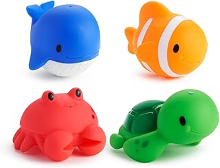 Munchkin Ocean Squirters Baby Bath Toy | Bath Toys for Children and Toddlers | Baby Essentials | Baby Bath Toys & Shower Toys for Children | 4 Pack | Ocean