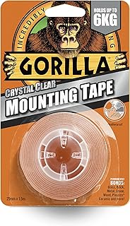 Gorilla Double Sided Mounting Tape Clear 1.5m, Pack of 1