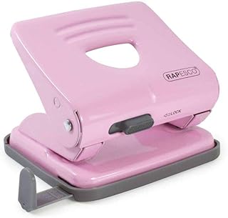 Rapesco 1358 2-Hole Metal Punch, 25 Sheet Capacity, Candy Pink