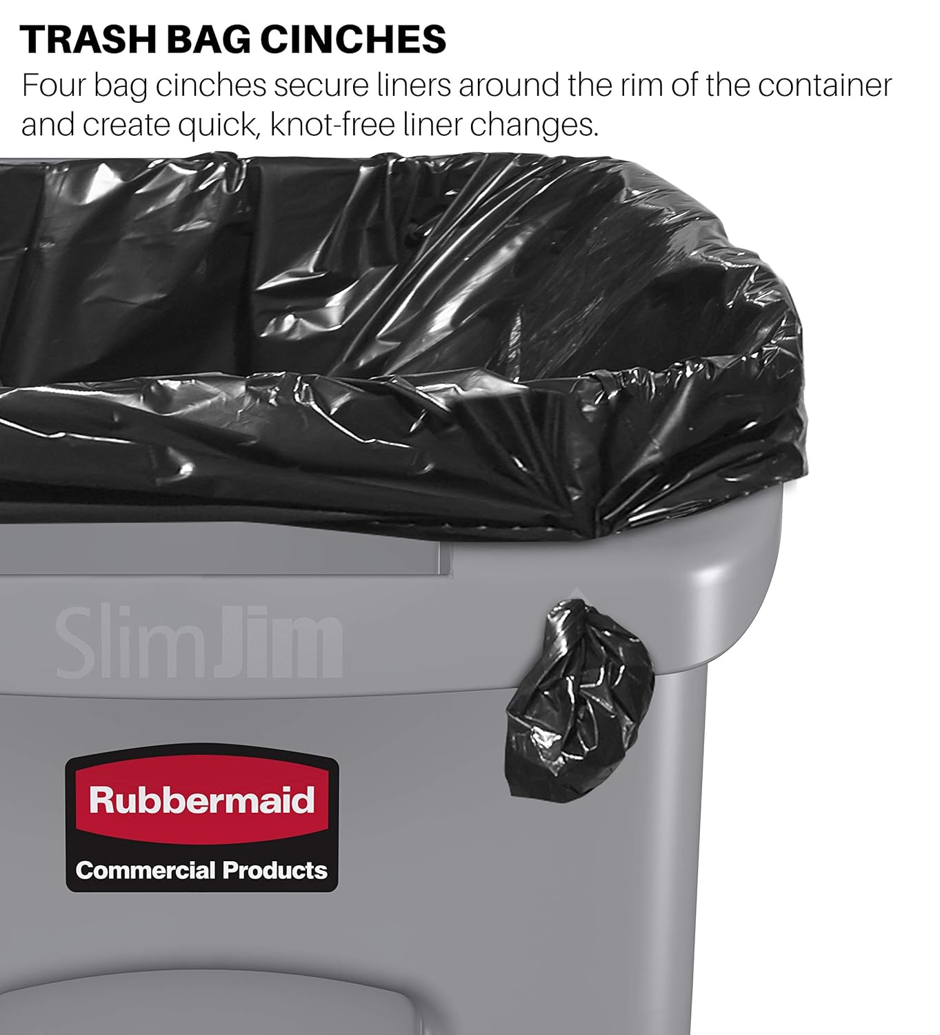 Rubbermaid Commercial Products Vented Slim Jim Waste Receptacle Bin 60 Litre Grey 1971258-2