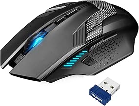 TECKNET Wireless Gaming Mouse 2.4G Optical USB Computer Mice, 8 Buttons, 4800DPI Nano Receiver for Win11, Win10, Win8, Win7, Windows XP, Vista, MAC