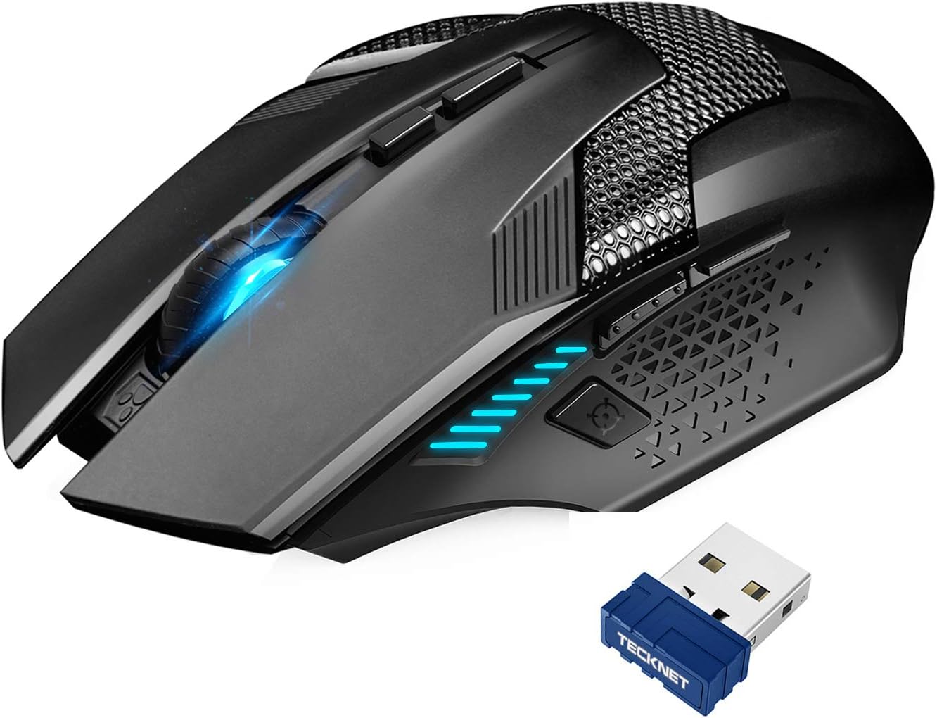 TECKNET Wireless Gaming Mouse 2.4G Optical USB Computer Mice, 8 Buttons, 4800DPI Nano Receiver for Win11, Win10, Win8, Win7, Windows XP, Vista, MAC-0