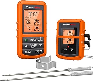 ThermoPro TP20 Wireless Remote Digital Meat Thermometer for Smoker Grill Oven BBQ Home Brewing Wine Thermometer with Dual Probes, Monitor Temperature From 500 Feet Away, Batteries Included