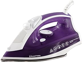 Russell Hobbs Supreme Steam Iron, Powerful vertical steam function, Non-stick stainless steel soleplate, Easy fill 300ml Water Tank, 110g Steam Shot, 40g Continuous steam, 2m Cord, 2400W, 23060