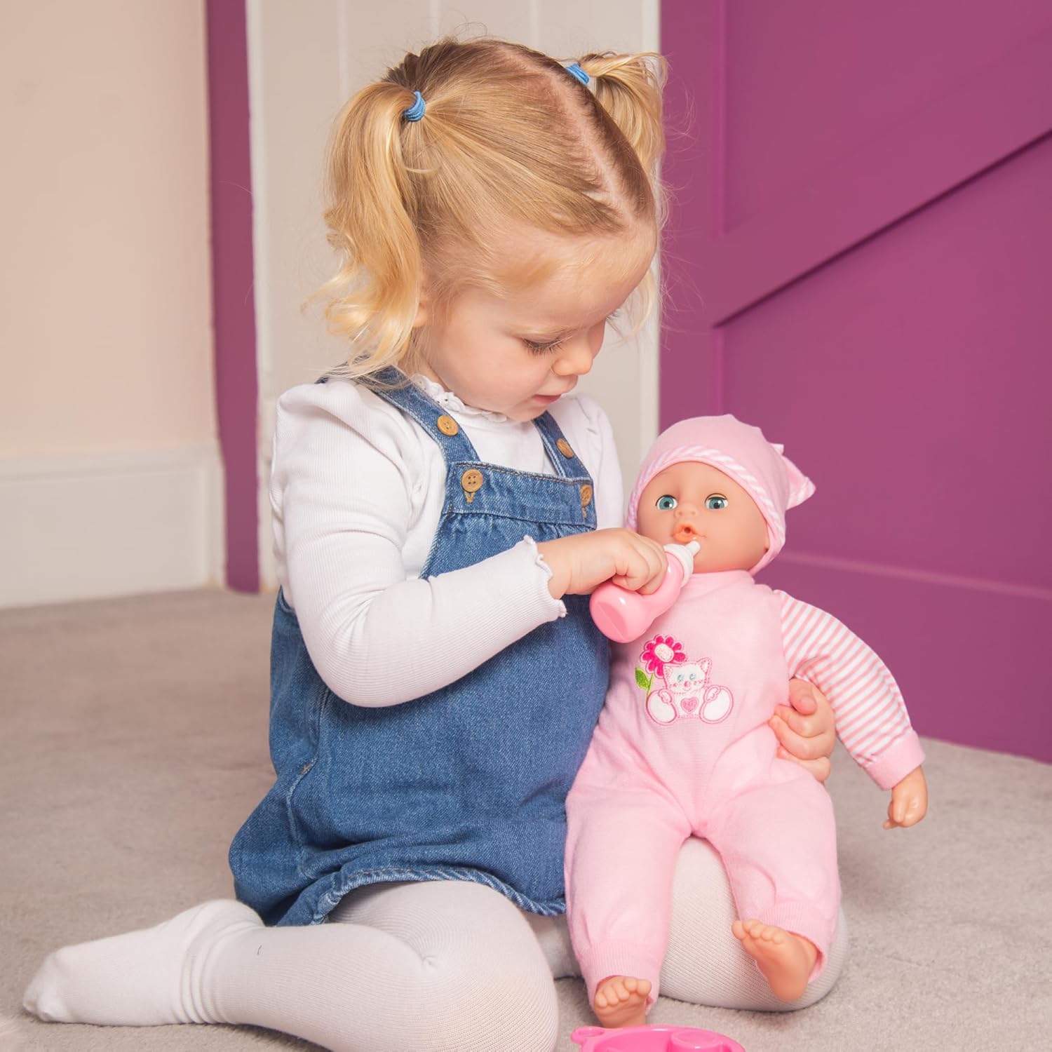 Molly Dolly Baby Doll Set - 40cm Talking Doll With Feeding Accessories Set - Baby Dolls For Girls - Doll Suitable From 2 Years +-4