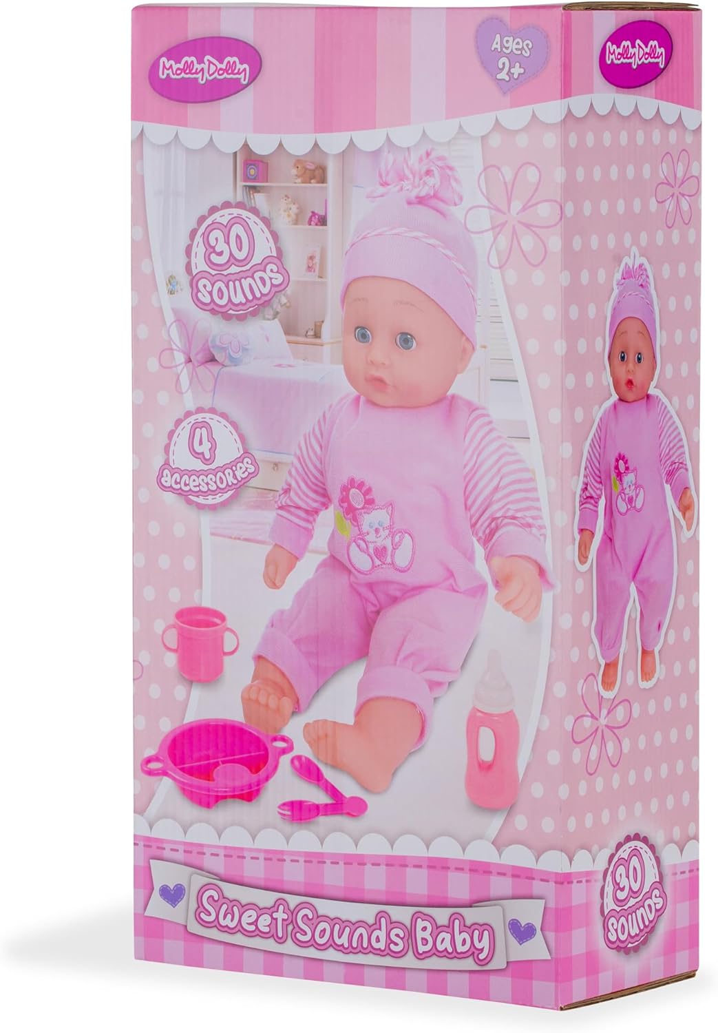 Molly Dolly Baby Doll Set - 40cm Talking Doll With Feeding Accessories Set - Baby Dolls For Girls - Doll Suitable From 2 Years +-6