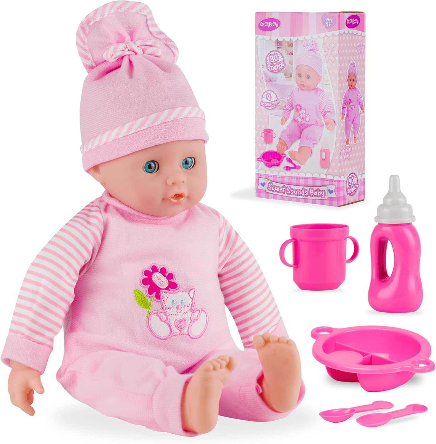 Molly Dolly Baby Doll Set - 40cm Talking Doll With Feeding Accessories Set - Baby Dolls For Girls - Doll Suitable From 2 Years +-7