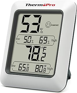 ThermoPro TP50 Digital Thermo-Hygrometer Indoor Room Thermometer with Recording and Climate Indicator for Room, Climate Control Monitor