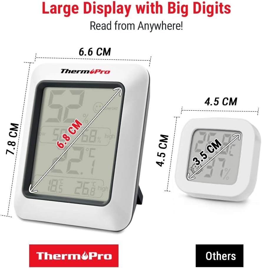 ThermoPro TP50 Digital Thermo-Hygrometer Indoor Room Thermometer with Recording and Climate Indicator for Room, Climate Control Monitor-1