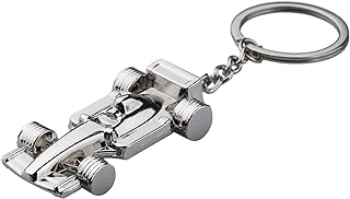 TRIXES Metal Car Keyring Accessories for your Key or Display – Gifts for Fans of Racing, Cars and Formula 1 – Christmas, Easter, Birthday Gifting, Chrome Effect, Sturdy Keychain for Men and Women