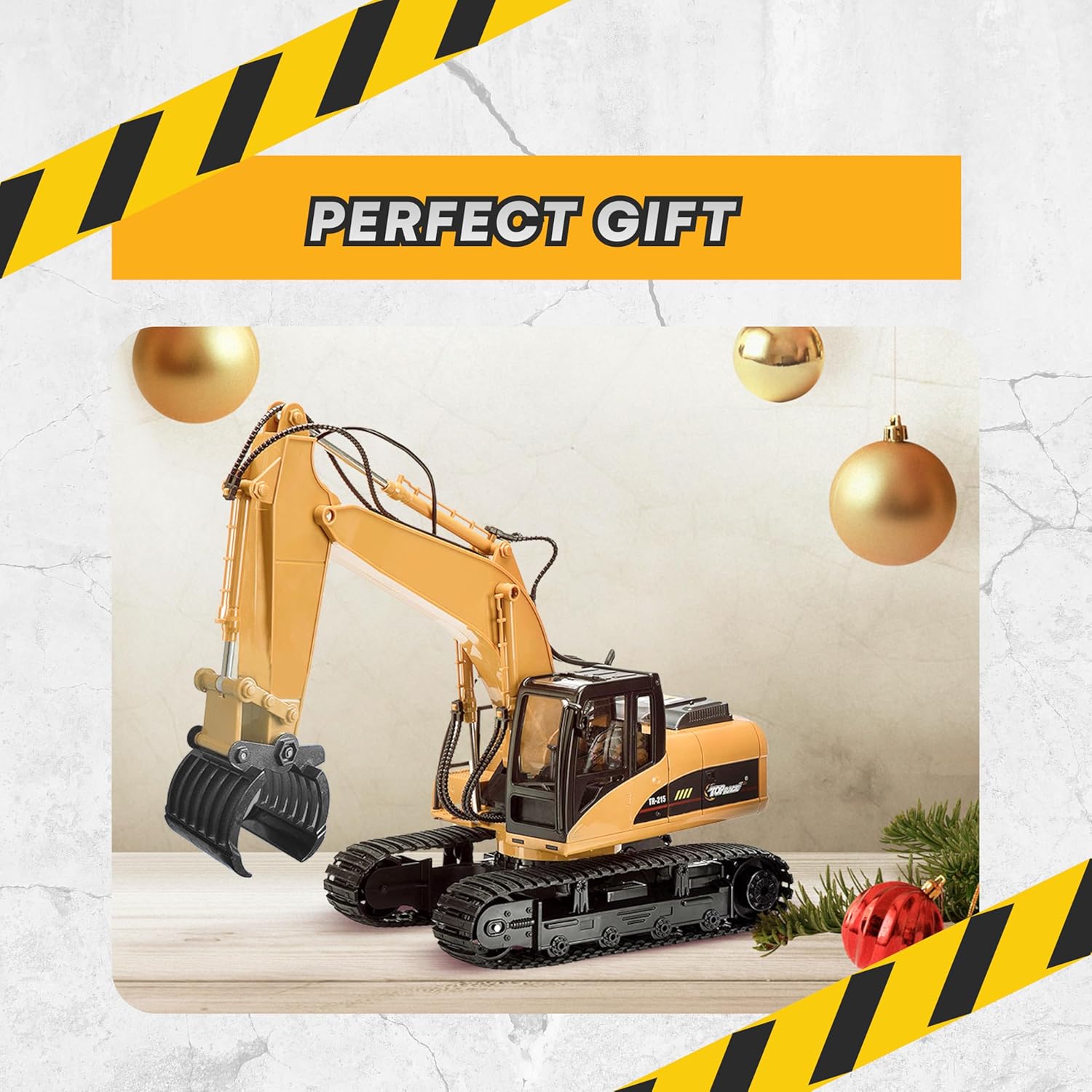 Top Race Remote Control Digger Excavator 15 Channel Professional 1:14 Construction Toy with Lights and Sound - Boys and Girls, Age 12+-6