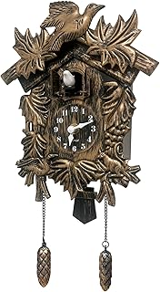 WALPLUS 20.2x37cm Brown Vintage Cuckoo Clock With Cuckoo Call Simple Fashionable antique style Pendulum Clock Home DIY Decoration Office Accessories Minimalist Design Bedroom Decor Stylish Living Room