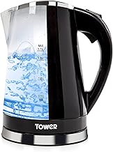 Tower T10012 LED Colour Changing Kettle, 2200W, Black