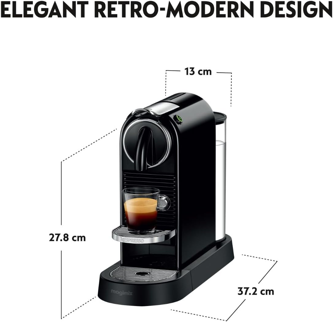 Nespresso Citiz Automatic Pod Coffee Machine for Espresso, Lungo by Magimix in Black-3