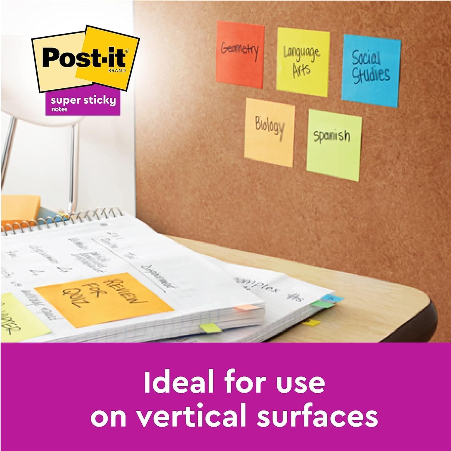 Post-it Super Sticky Notes, School and Office Supplies, Extra Sticking Notes for Boards, Monitors & Walls, 6 Pads in Pastel Colours, 540 Total Sheets, 76 mm x 127 mm-4