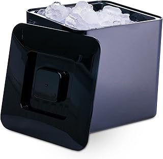 bar@drinkstuff Square Ice Bucket Black 10 Litre - Double Wall Plastic Ice Bucket