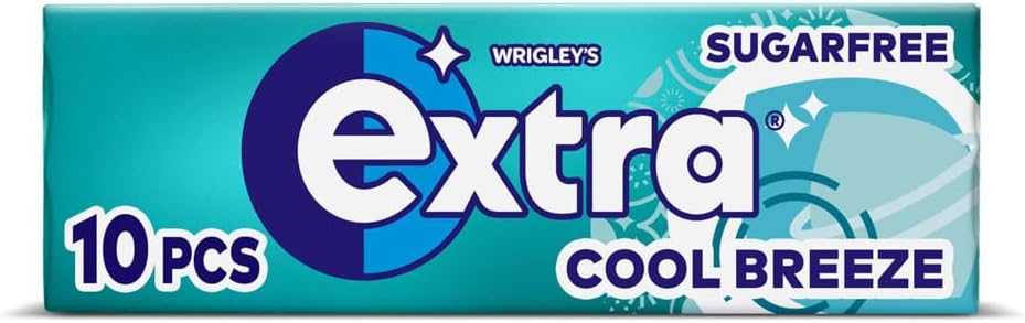 Extra Cool Breeze Mint Flavour Xylitol Sugarfree Chewing Gum Bulk Box, 30 Packs of 10 Pieces (300 Pieces)-1