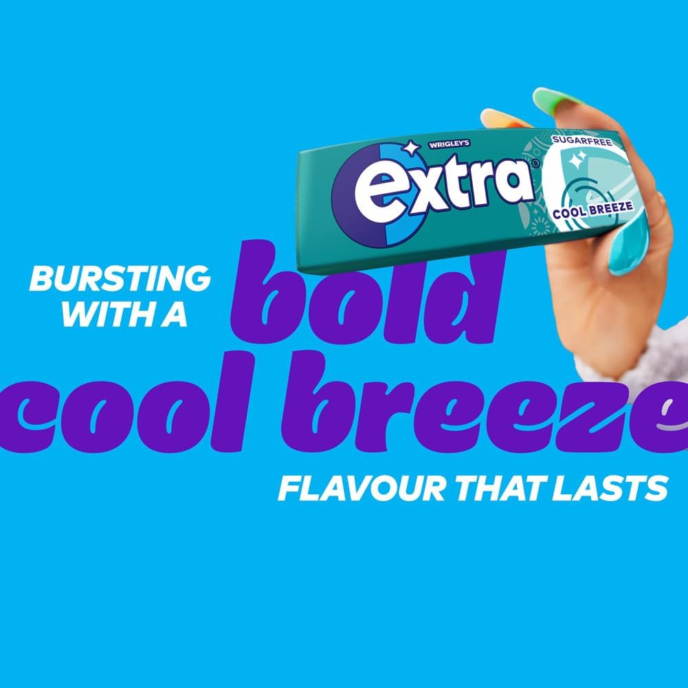 Extra Cool Breeze Mint Flavour Xylitol Sugarfree Chewing Gum Bulk Box, 30 Packs of 10 Pieces (300 Pieces)-2