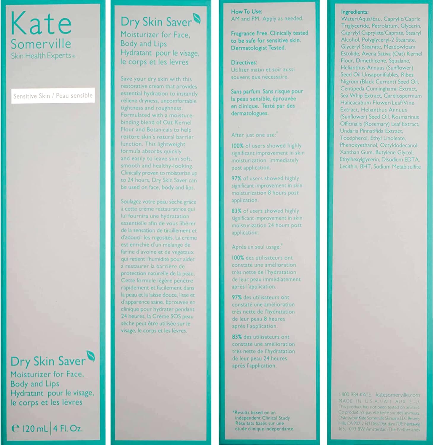 Kate Somerville Dry Skin Saver, Soothing, Hydrating Face and Body Lotion, Lightweight Moisturiser, Versatile Skincare Treatment, 120ml-8