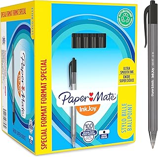 Paper Mate InkJoy 100RT Retractable Ballpoint Pens | Medium Point (1.0mm) | Black | 100 Count