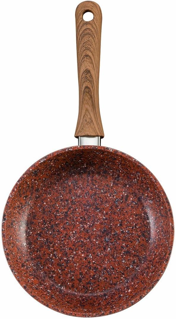 JML Copper Stone Frying Pan - Non Stick Frying Pan Sized 24cm, Durable Aluminium and Stainless Steel Pan with Dynamic Heat Distribution and Wood-Effect Handle-6