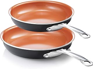 Gotham Steel 2 Pack-9.5" and 8.5" Fry Pan, 1, Copper