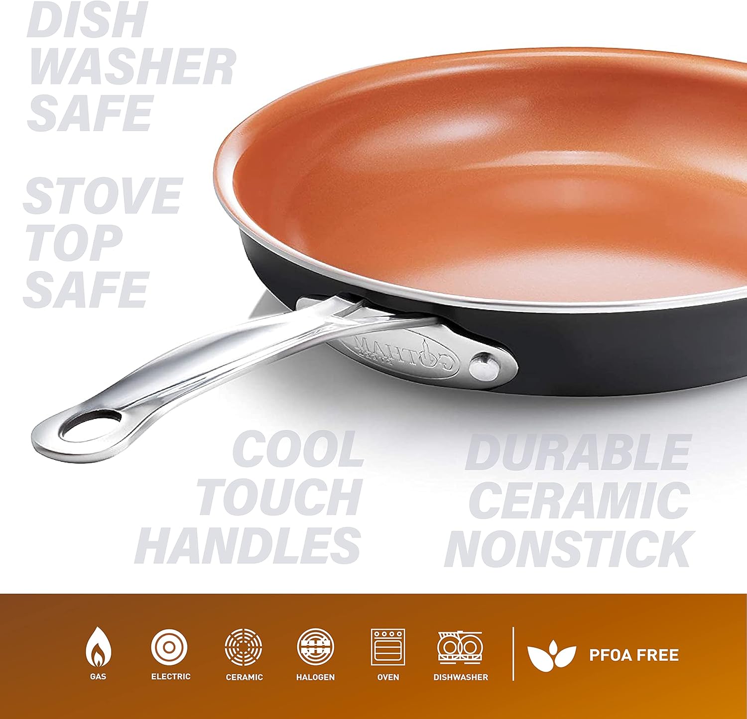 Gotham Steel 2 Pack-9.5" and 8.5" Fry Pan, 1, Copper-1