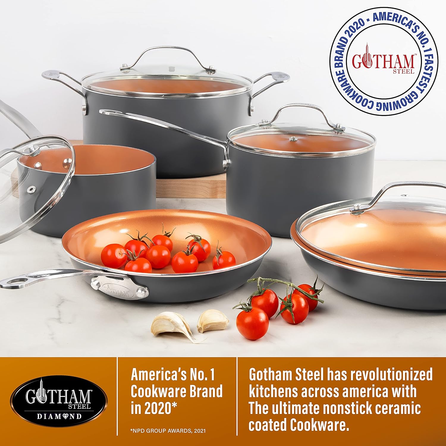 Gotham Steel 2 Pack-9.5" and 8.5" Fry Pan, 1, Copper-4