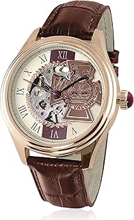 The Bradford Exchange A Limited Edition WWI 100th Anniversary Commemorative 'Victoria Cross’ Mechanical Men’s Watch with a Cream Toned Face and Rose Gold-Plated Casing from