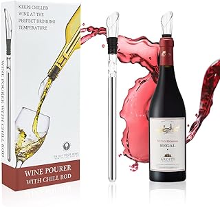 Vicloon Wine Cooler,Wine Chiller with Stainless Steel Wine Pouer and Chill Rod,Wine Bottle Cooler Stick with Aerator Pourer