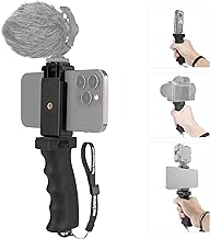 Universal Ergonomic Anti-falling Cell Phone Smartphone Hand Grip Stabilizer w/Safety Strap, Portable Selfie Stick Handheld Vlogging Holder Mount for 60-85mm Width iPhone Samsung Tracfone Android