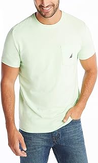 Nautica Men's Solid Crew Neck Short Sleeve Pocket T-Shirt