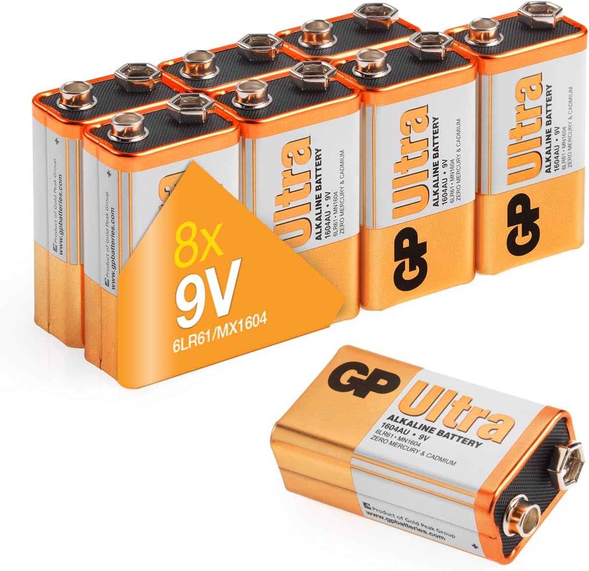 GP Batteries Ultra Alkaline 9V Pack of 8 | Superb operating time | Battery Can Be Used Across All Devices | Shelf Life Up TO 7 Years…-0