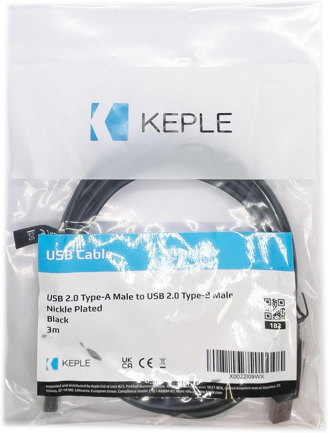 Keple 3m Printer Cable Lead Compatible with Cano n Pixma MX495 / MX535 / MX925 / TS5050 / TS5053 / TS6050 / TS8050 / TS9050 / TS9055 - Scanner Printing Cord USB A to B Male-3