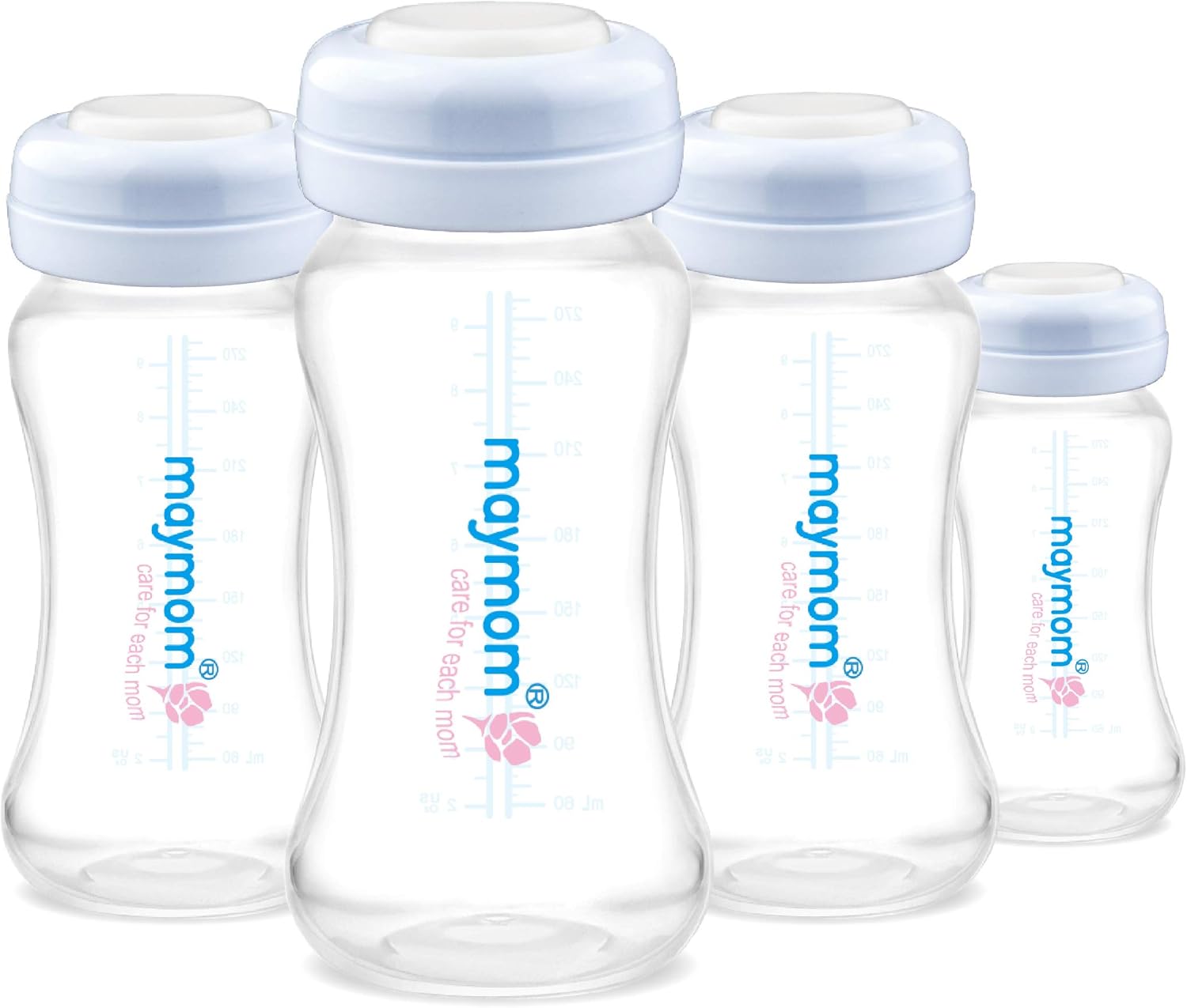 Maymom Wide Neck Breastmilk Collection and Storage Bottle 9oz; Remarkable SureSeal Disc. Compatible with Spectra S2, Spectra S1 Spectra 9+ and Avent Breast Pumps-0