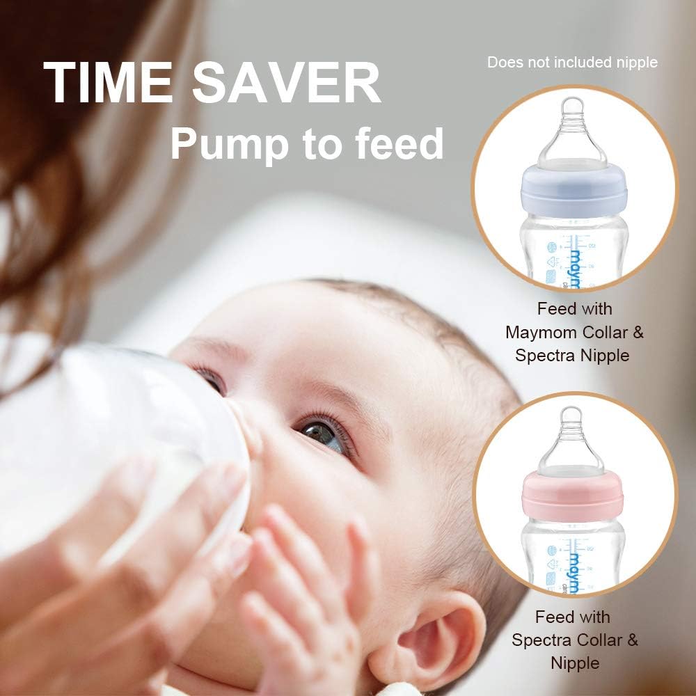 Maymom Wide Neck Breastmilk Collection and Storage Bottle 9oz; Remarkable SureSeal Disc. Compatible with Spectra S2, Spectra S1 Spectra 9+ and Avent Breast Pumps-5