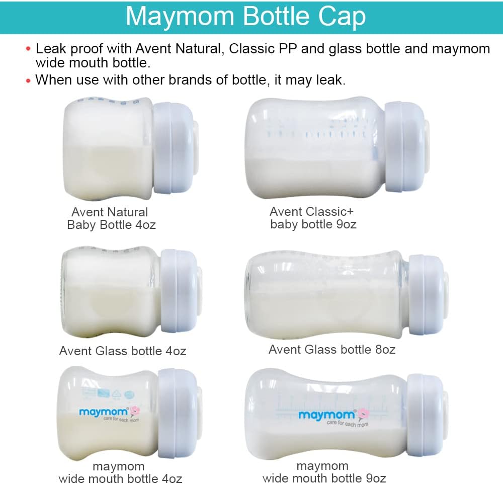 Maymom Wide Neck Breastmilk Collection and Storage Bottle 9oz; Remarkable SureSeal Disc. Compatible with Spectra S2, Spectra S1 Spectra 9+ and Avent Breast Pumps-6