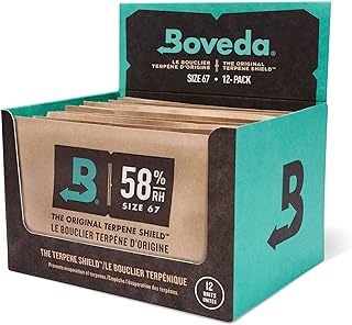 Boveda 58% Two-Way Humidity Control Packs For Storing 1 lb – Size 67 – 12 Pack – Moisture Absorbers for Storage Containers – Humidifier Packs – Individually Wrapped Hydration Packets