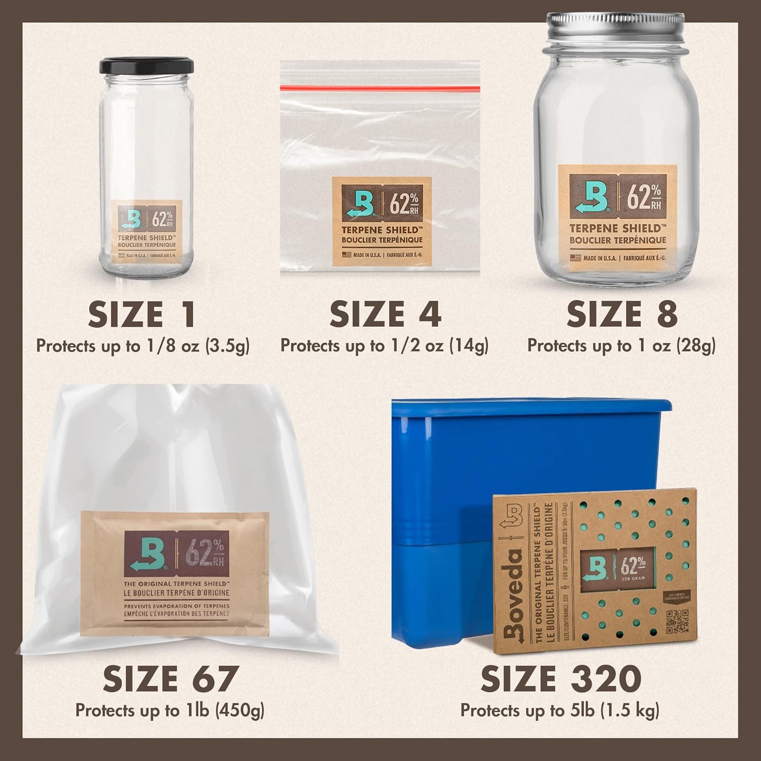 Boveda 58% Two-Way Humidity Control Packs For Storing 1 lb – Size 67 – 12 Pack – Moisture Absorbers for Storage Containers – Humidifier Packs – Individually Wrapped Hydration Packets-3