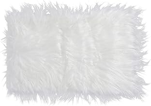 OULII Baby Photo Props Soft Fur Quilt Photographic Mat DIY Newborn Baby Photography Wrap-Baby Photo Props Favors (White)