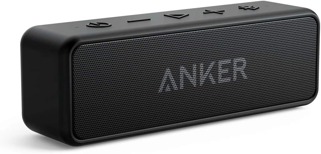 Anker Soundcore 2 Portable Bluetooth Speaker with 12W Stereo Sound, BassUp, IPX7 Waterproof, 24-Hour Playtime, Wireless Stereo Pairing, Speaker for Home, Outdoors, Travel-0