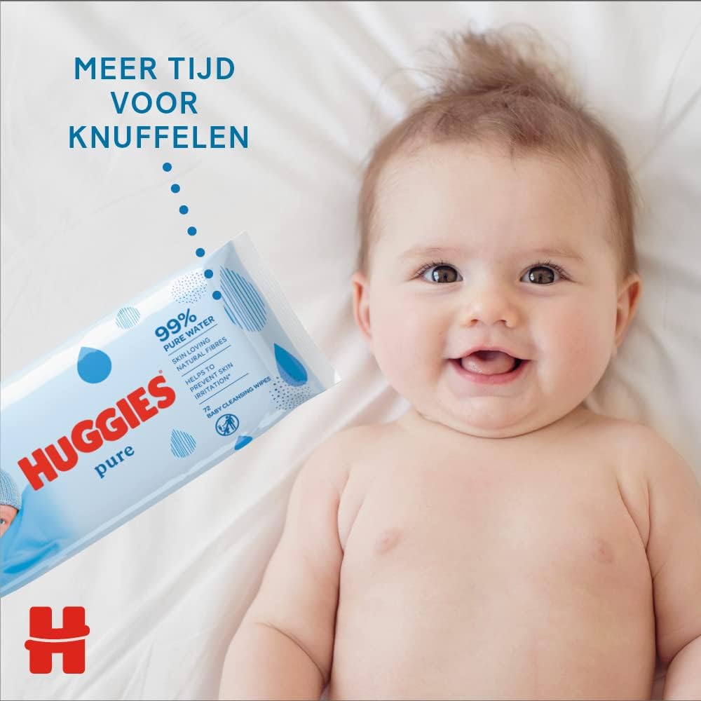 Huggies Pure Baby Wipes - Pack of 10 (10 x 56 Packs, Total 560 Wipes)-5